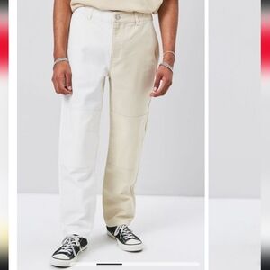Forever 21 Two Tone Cream Straight Leg High-rise Jeans Size 31x28
